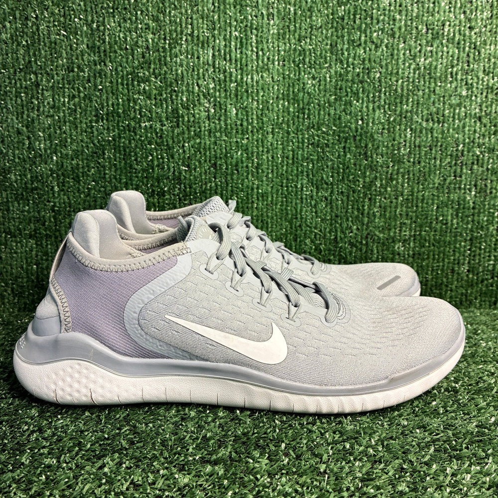Nike Free RN 2018 942836-003 Athletic Running Sneakers Wolf Grey White Mens Sz 9